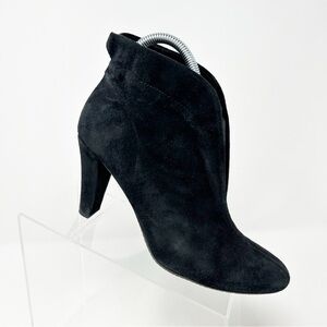 Eric Michael Black Suede Leather Pull On Heeled Ankle Boots Size 39